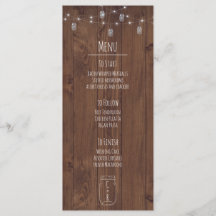 Rustic Jar Twinkle Lights Menu