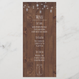 Rustic Jar Twinkle Lights Menu