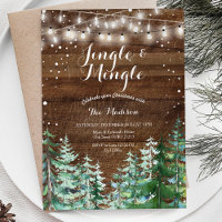 Rustic Jingle & Mingle Christmas Party Invitation