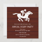 Rustic Jockey Annual Derby Party Invitation (Devant)