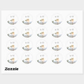 Rustic Joshua Tree Monogram Huwelijk Ronde Sticker (Vel)