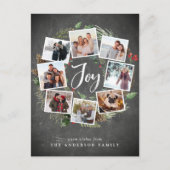 Rustic Joy Wreath | Rustige kerstmis met fotocolla Feestdagenkaart (Voorkant)