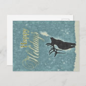 Rustic Joyeux Vacances Reindeer Carte de Noël (Devant / Derrière)