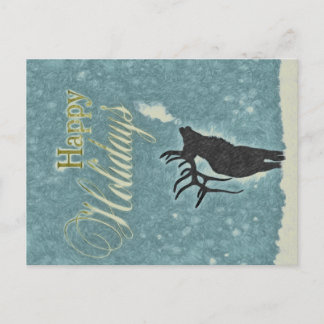 Rustic Joyeux Vacances Reindeer Carte de Noël