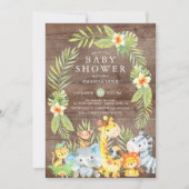 Rustic Jungle Safari Baby shower garçon Invitation (Devant)