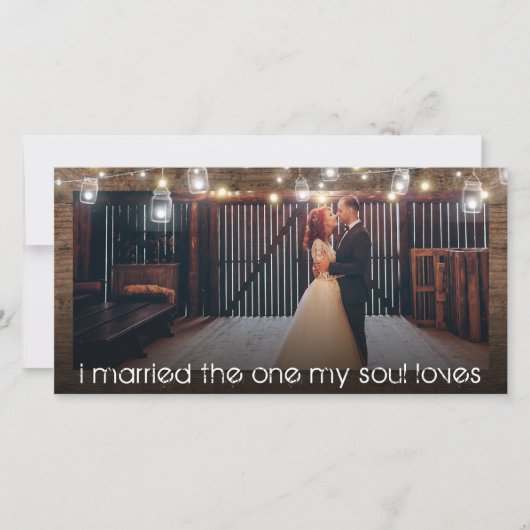 Rustic Just Married Photo Réception Invitation (Devant)