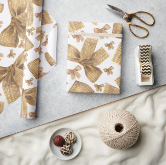 Rustic Jute Boogpatroon Cadeaupapier