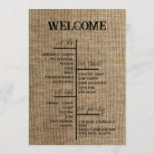 Rustic Jute Bruiloftsprogramma – Gepersonaliseerd Programma (Achterkant)