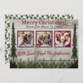 Rustic Kaart voor kerstfoto's (Voorkant / Achterkant)