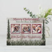 Rustic Kaart voor kerstfoto's (Staand voorkant)