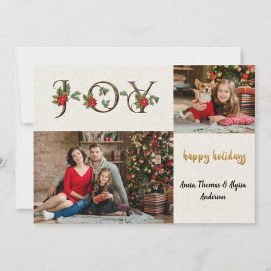 Rustic Kaart voor kerstfoto's (Voorkant)