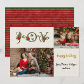 Rustic Kaart voor kerstfoto's (Voorkant / Achterkant)