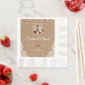 Rustic Kant Kanten Lantaarn Slingerlichtjes Bruilo Servetten (Insitu)