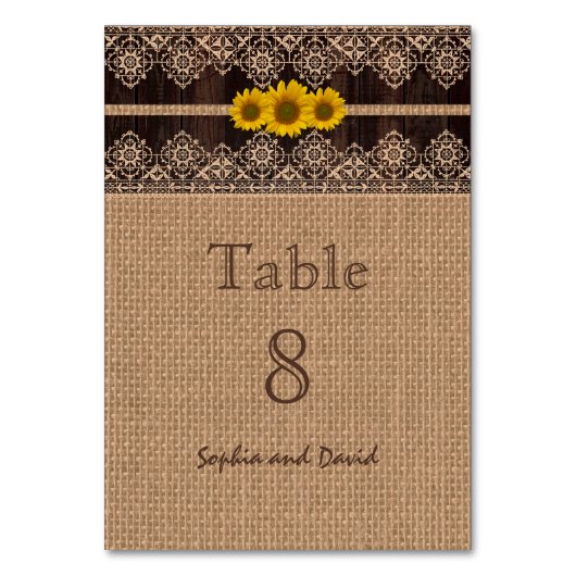 Rustic Kant Touw Houten Trouwtafel Nummer Kaart (Achterkant)