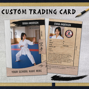 Rustic Karate Witte Band Houten Ruilkaart Contactkaartje