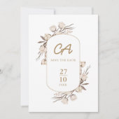 Rustic Katoen Bloemige Bruiloft Save The Date (Voorkant)