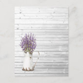 Rustic Katoenen Lavendel Trouw Gastdetails Informatiekaartje (Achterkant)