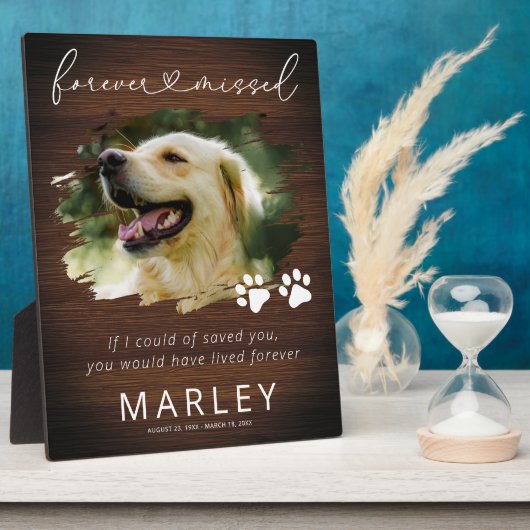 Rustic Keepslag Pet Memorial Foto Fotoplaat (Zijkant)