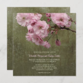 Rustic Kersenbloesem Bloem 5.25x5.25 Kaart (Voorkant / Achterkant)