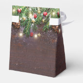 Rustic Kerst Huwelijksfeest Bedankdoosjes (Achterkant)