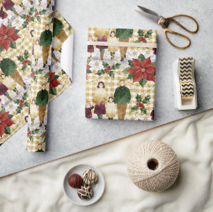 Rustic Kerstmis Familiepatroon TMF26 Cadeaupapier