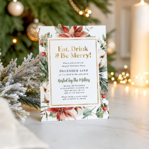 Rustic Kerstmis Gouden Kerstfeest Kaart