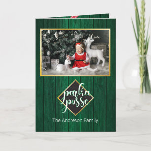 Rustic Kerstmis 🎄 Parka Posse Schuur Houten Kaart