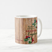 Rustic Kerstmis Werknemer Waardering Bloemen Koffiemok (Voorkant rechts)