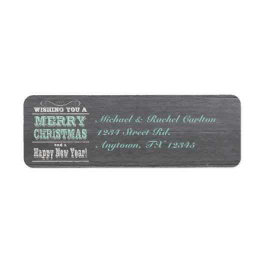 Rustic kerstnamenadreslabels etiket (Voorkant)