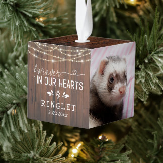 Rustic Kerstverlichting Ferret Onsterfelijk In Onz Kubus Ornament