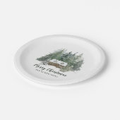 Rustic KerstWoodland Cabin Papieren Bordje (Gekanteld)