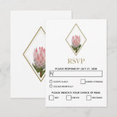 Rustic King Protea Wedding RSVP Kaarten Kaartje (Voorkant / Achterkant)