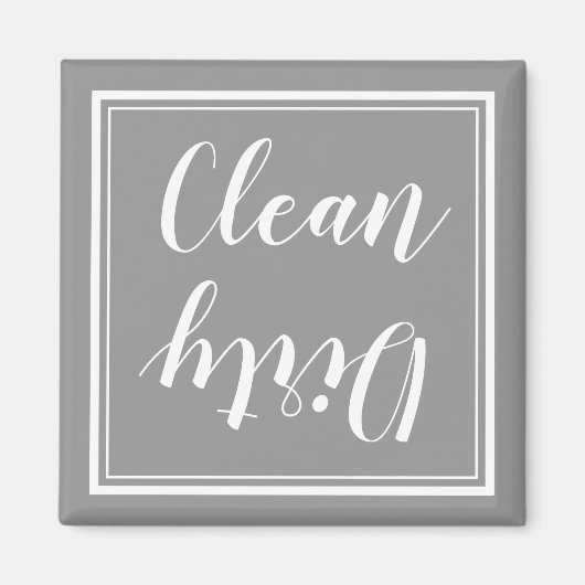 Rustic Kitchen White Lijst Gray Dishwasher Magnet Magneet (Voorkant)