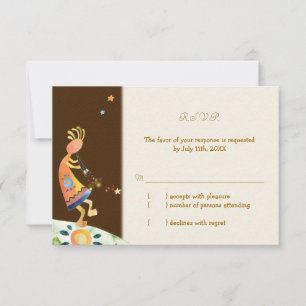 Rustic Kokopelli Tribal Wedding RSVP-kaart RSVP Kaartje