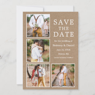 Rustic Kraft 4 Foto Verloving Save The Date