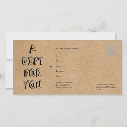 Rustic Kraft a Gift for you Cadeft Certificate (Voorkant)