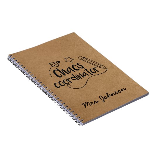 Rustic Kraft | Aangepaste leraar Notitieboek (Rechterzijde)