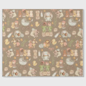 Rustic Kraft All Ethnicity  Baby & Vrienden Cadeaupapier (Vlak)
