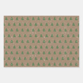 Rustic Kraft All Woodland Forest Kerstbomen Inpakpapier Vel (Voorkant 3)