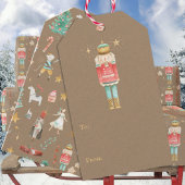 Rustic Kraft Alles Nutkraker Kerstmis Cadeaulabel