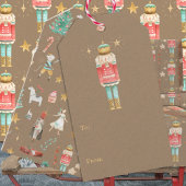 Rustic Kraft Alles Nutkraker Kerstmis Cadeaulabel