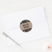 Rustic Kraft and Black Bath Bomb Salt Soak Ronde Sticker (Envelop)