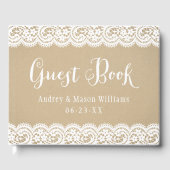 Rustic Kraft and Lace Wedding Monogram Gastenboek (Voorkant)