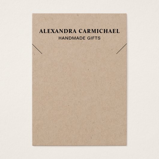 Rustic Kraft Artisan Ketting Jewelry Display Kaart (Voorkant)