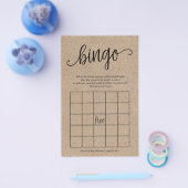 Rustic Kraft Baby shower Bingo, Paper Game Kaart (Enkel)