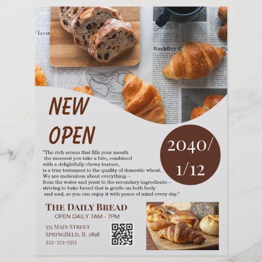Rustic Kraft Bakery New Open Grand Opening Flyer (Voorkant)