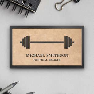 Rustic Kraft Barbell Fitness Persoonlijke Trainer Visitekaartje