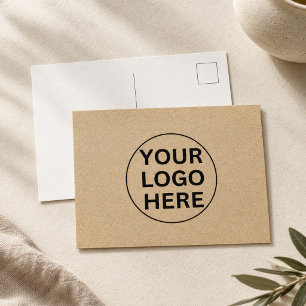 Rustic Kraft Bedankt Briefje Zakelijk Logo Briefkaart