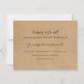 Rustic Kraft bedankt voor de Kaart voor de korting (Achterkant)