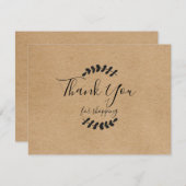 Rustic Kraft bedankt voor de Kaart voor de korting (Voorkant / Achterkant)